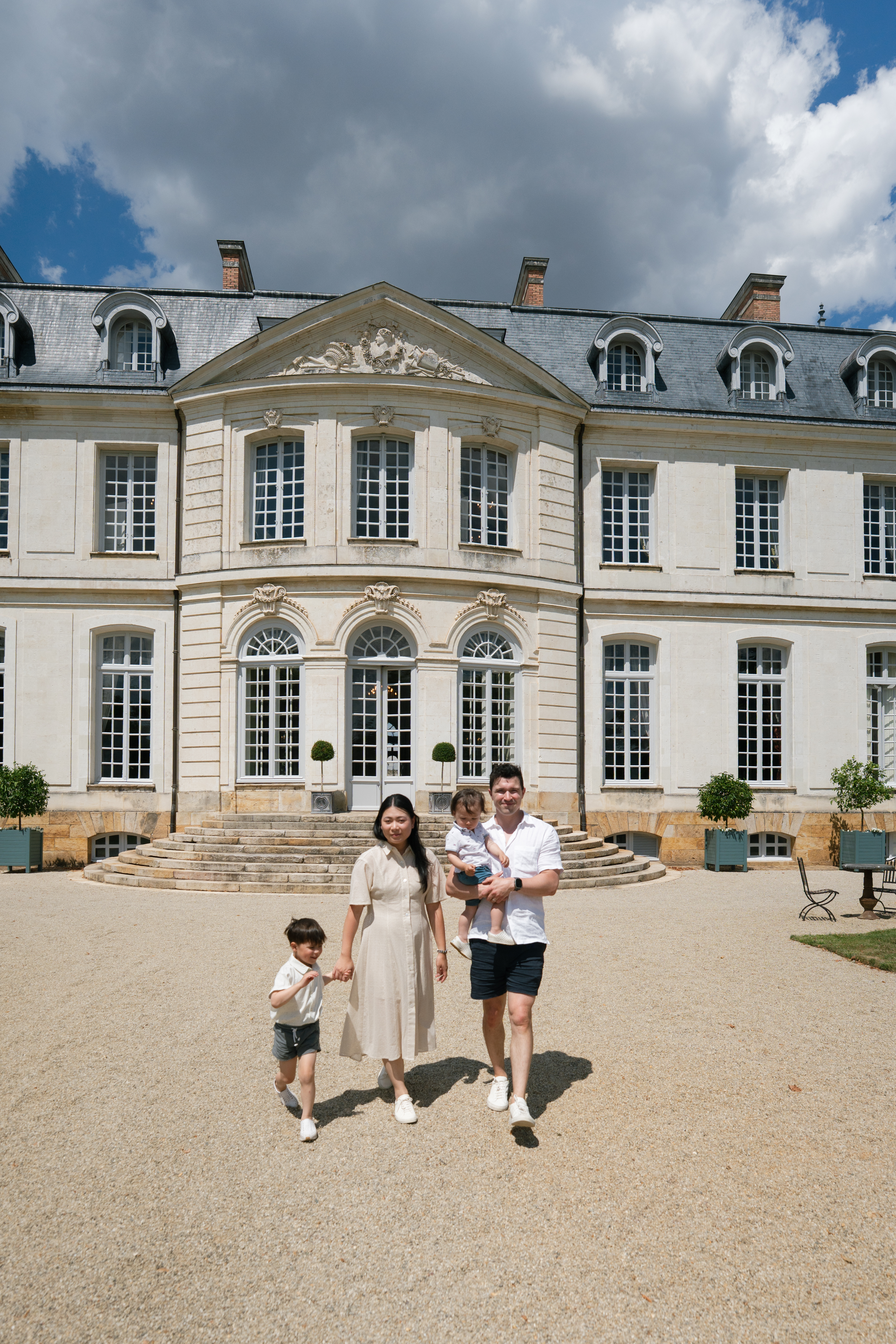 The family at a French château